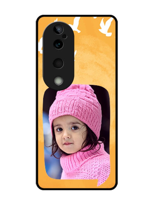 Custom Vivo T3 Ultra Custom Glass Phone CaseWater Color Design With Bird Icons