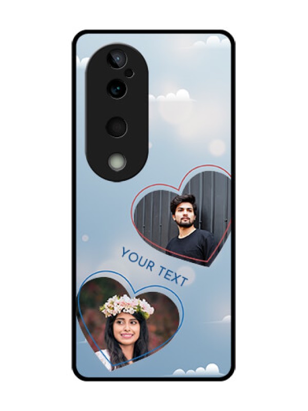 Custom Vivo T3 Ultra Custom Glass Phone CaseBlue Color Couple Design