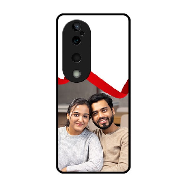 Vivo T3 Ultra Custom Glass Phone CaseRed Ribbon Frame Design