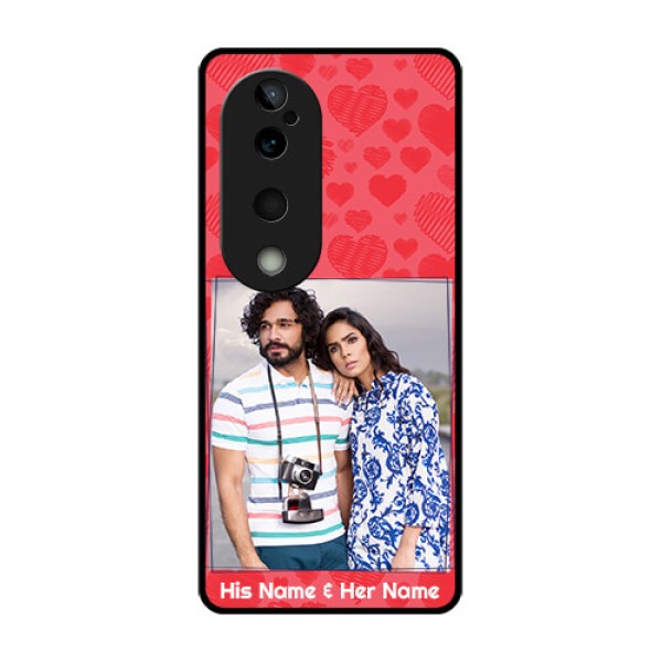 Vivo T3 Ultra Custom Glass Phone CaseWith Red Heart Symbols Design Vivo T3 Ultra Custom Glass Phone CaseWith Red Heart Symbols Design