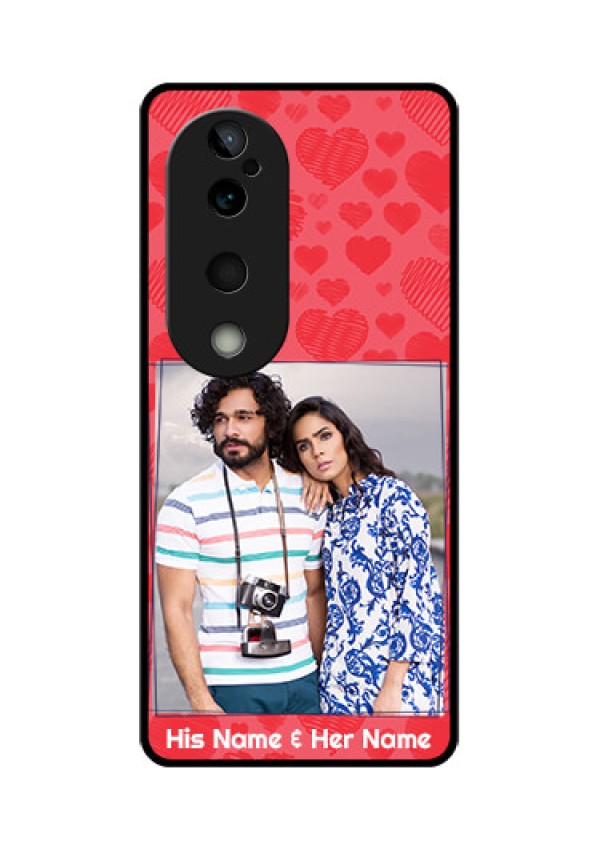 Vivo T3 Ultra Custom Glass Phone CaseWith Red Heart Symbols Design