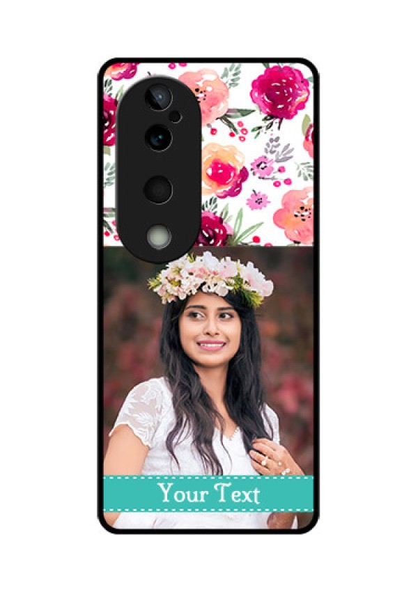 Vivo T3 Ultra Custom Glass Phone CaseWater Colors Floral Design