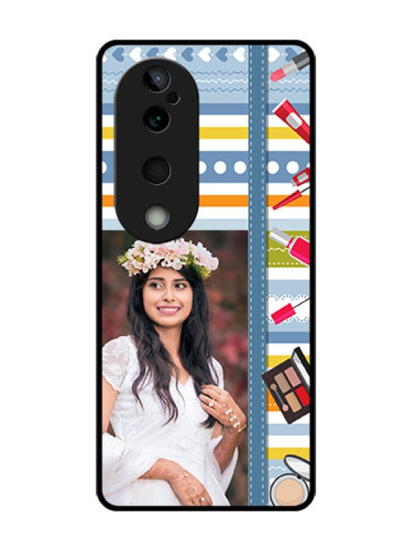 Custom Vivo T3 Ultra Custom Glass Phone CaseMakeup Icons Design