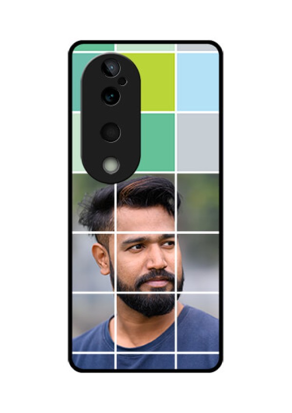 Vivo T3 Ultra Custom Glass Phone CaseWith White Box Pattern