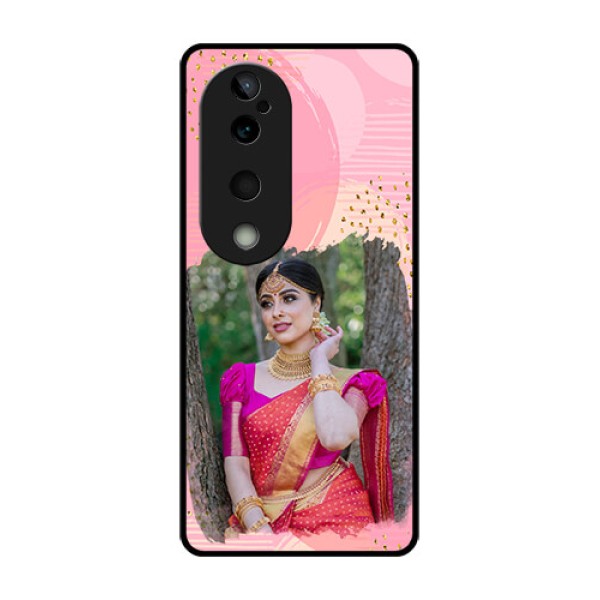 Vivo T3 Ultra Custom Glass Phone CaseGold Glitter Splash Design