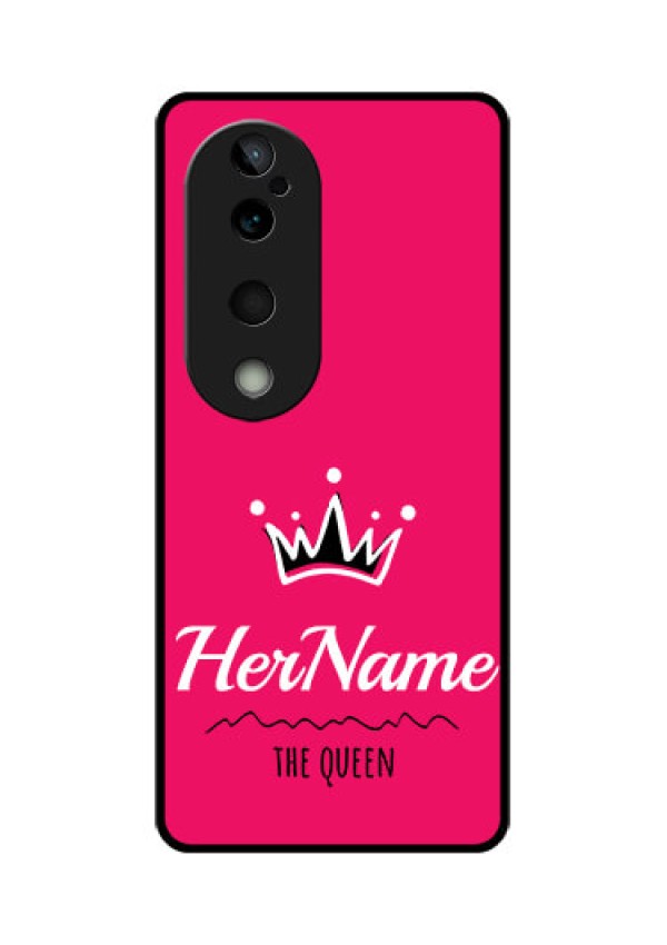 Vivo T3 Ultra Custom Glass Phone CaseQueen With Name Design