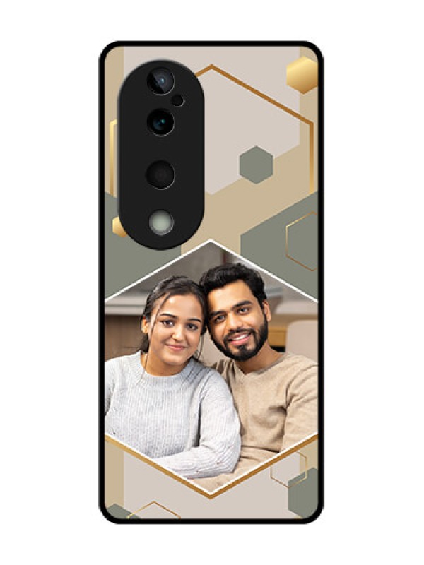 Custom Vivo T3 Ultra Custom Glass Phone CaseStylish Hexagon Pattern Design