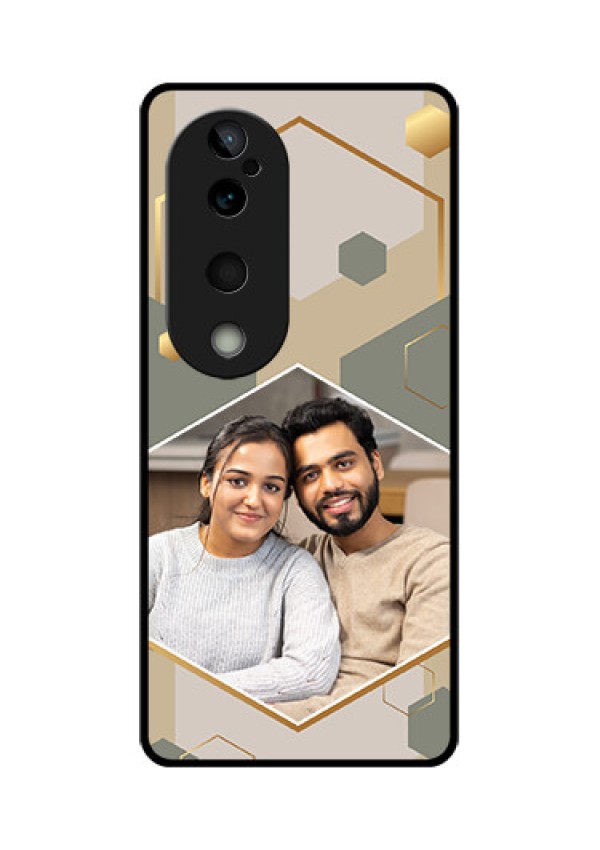 Vivo T3 Ultra Custom Glass Phone CaseStylish Hexagon Pattern Design