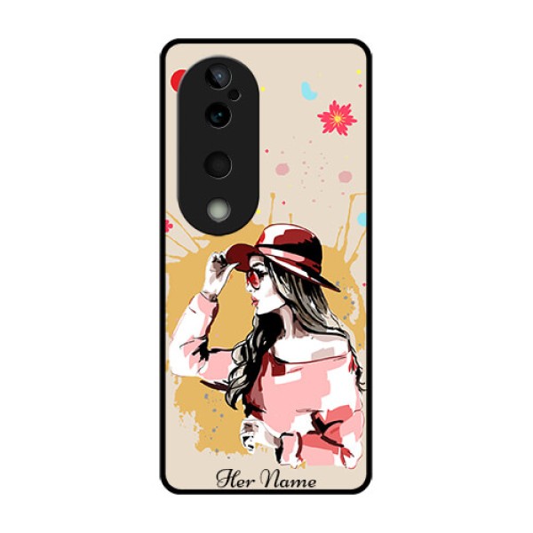 Vivo T3 Ultra Custom Glass Phone CaseWomen With Pink Hat Design Vivo T3 Ultra Custom Glass Phone CaseWomen With Pink Hat Design