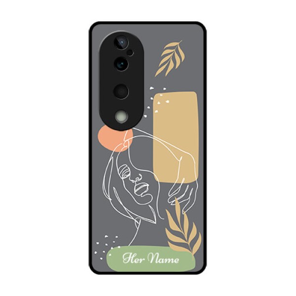 Vivo T3 Ultra Custom Glass Phone CaseGazing Woman Line Art Design Vivo T3 Ultra Custom Glass Phone CaseGazing Woman Line Art Design