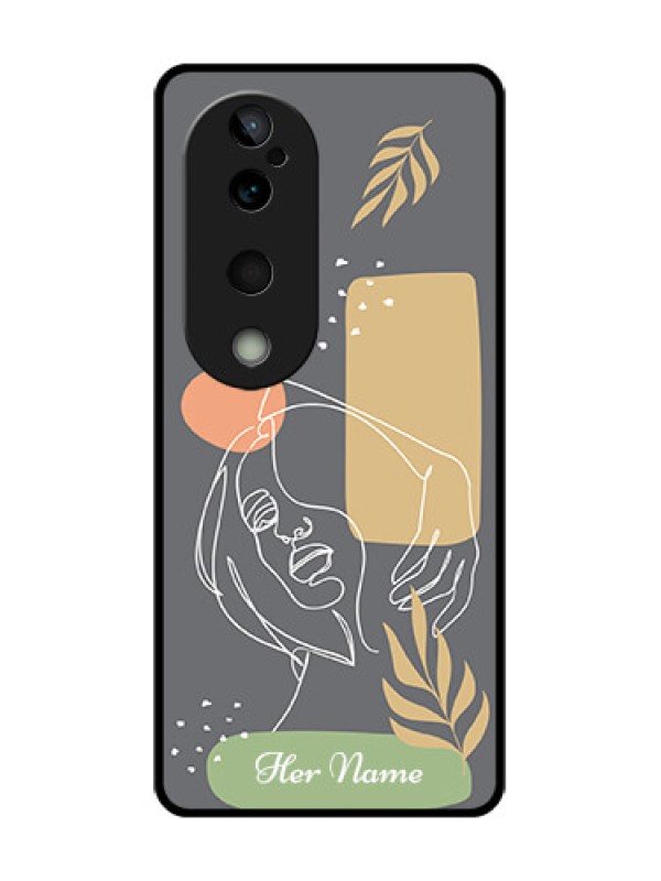 Custom Vivo T3 Ultra Custom Glass Phone CaseGazing Woman Line Art Design