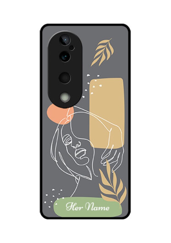 Vivo T3 Ultra Custom Glass Phone CaseGazing Woman Line Art Design
