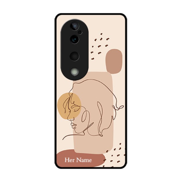 Vivo T3 Ultra Custom Glass Phone CaseCalm Woman Line Art Design