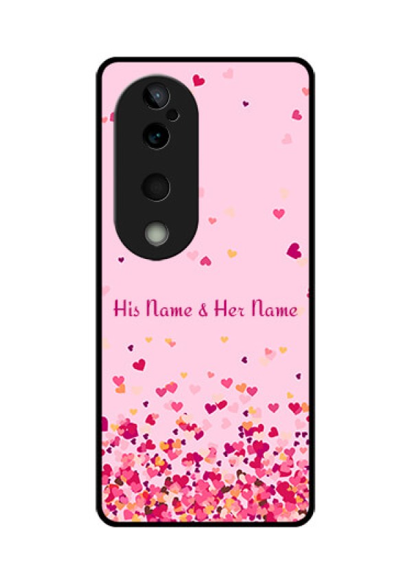 Vivo T3 Ultra Custom Glass Phone CaseFloating Hearts Design