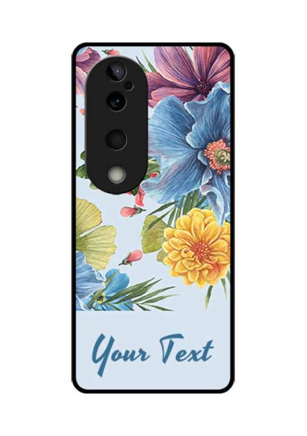 Vivo T3 Ultra Custom Glass Phone CaseStunning Watercolored Flowers Painting Design