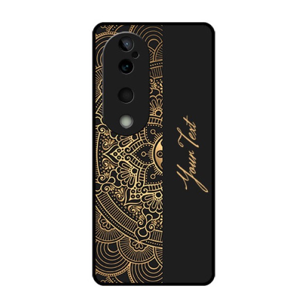 Vivo T3 Ultra Custom Glass Phone CaseMandala Art With Custom Text Design