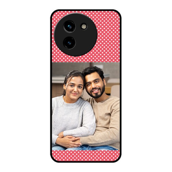 Vivo T3X 5G Custom Glass Phone CaseWhite Dotted Design