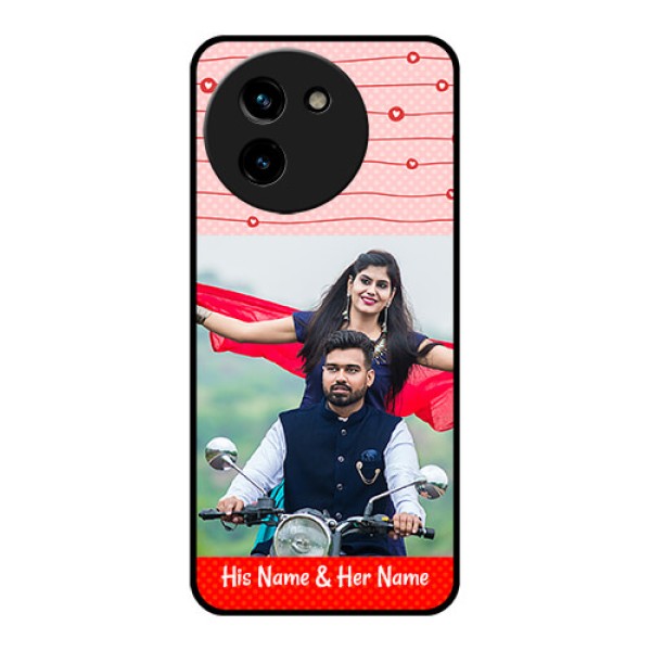 Vivo T3X 5G Custom Glass Phone CaseRed Pattern Case Design