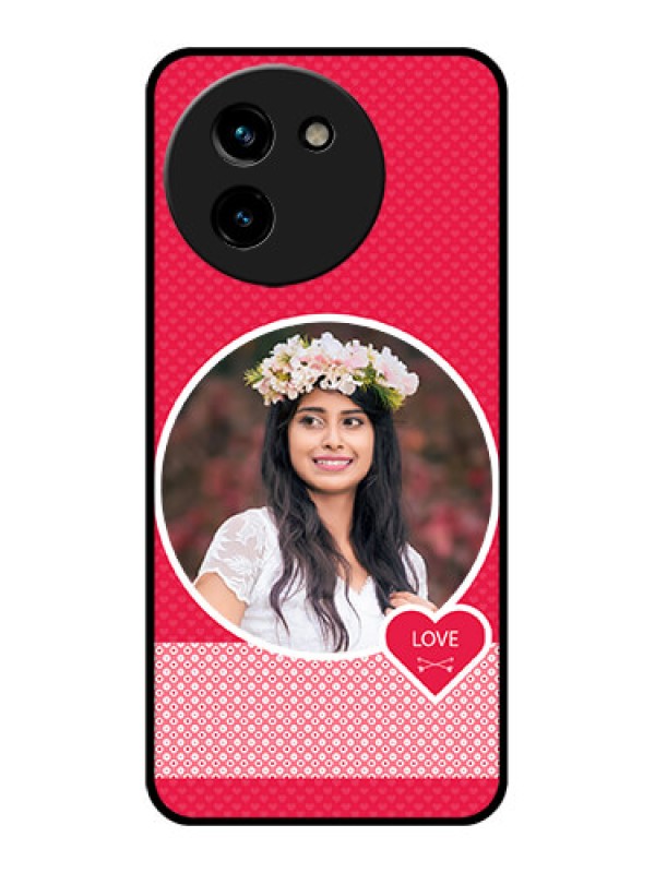 Custom Vivo T3X 5G Custom Glass Phone CasePink Color Pattern Design