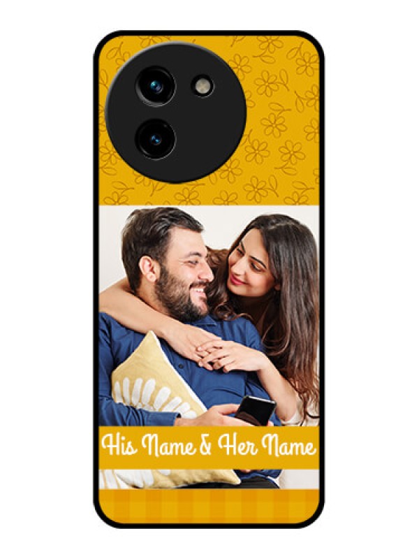 Custom Vivo T3X 5G Custom Glass Phone CaseYellow Floral Design