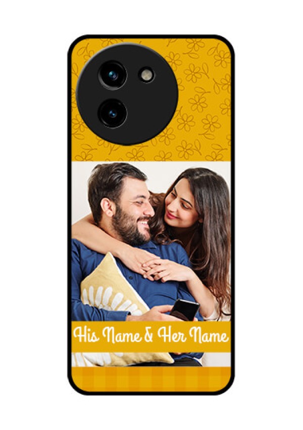 Vivo T3X 5G Custom Glass Phone CaseYellow Floral Design