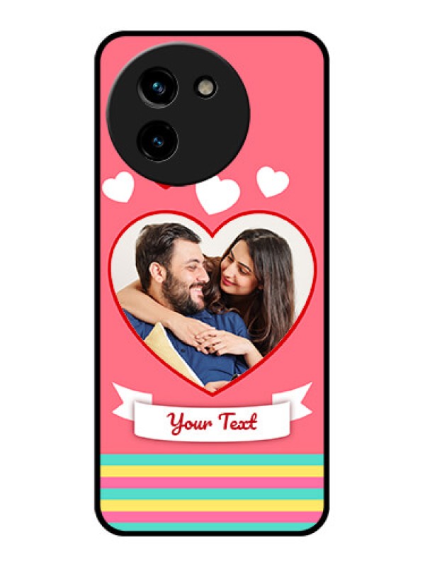 Custom Vivo T3X 5G Custom Glass Phone CaseLove Shapes Doodle Design