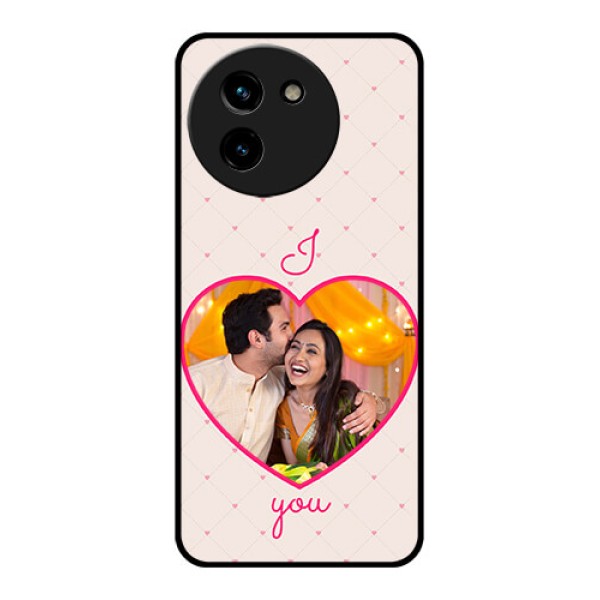 Vivo T3X 5G Custom Glass Phone CaseHeart Shape Design