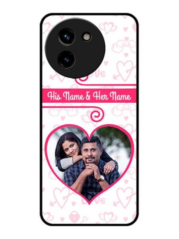 Custom Vivo T3X 5G Custom Glass Phone CaseHeart Shape Love Design