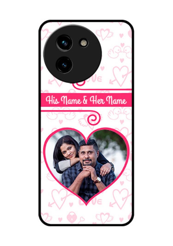 Vivo T3X 5G Custom Glass Phone CaseHeart Shape Love Design