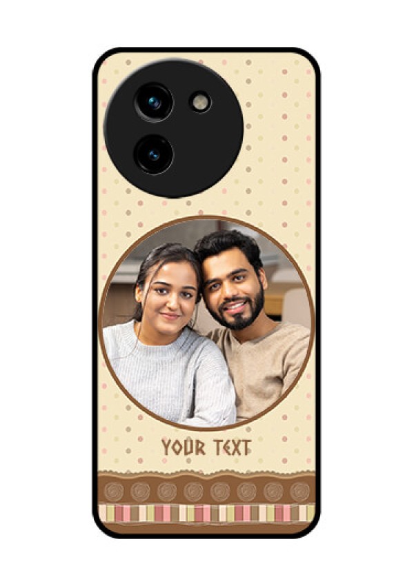 Vivo T3X 5G Custom Glass Phone CaseBrown Dotted Mobile Case Design