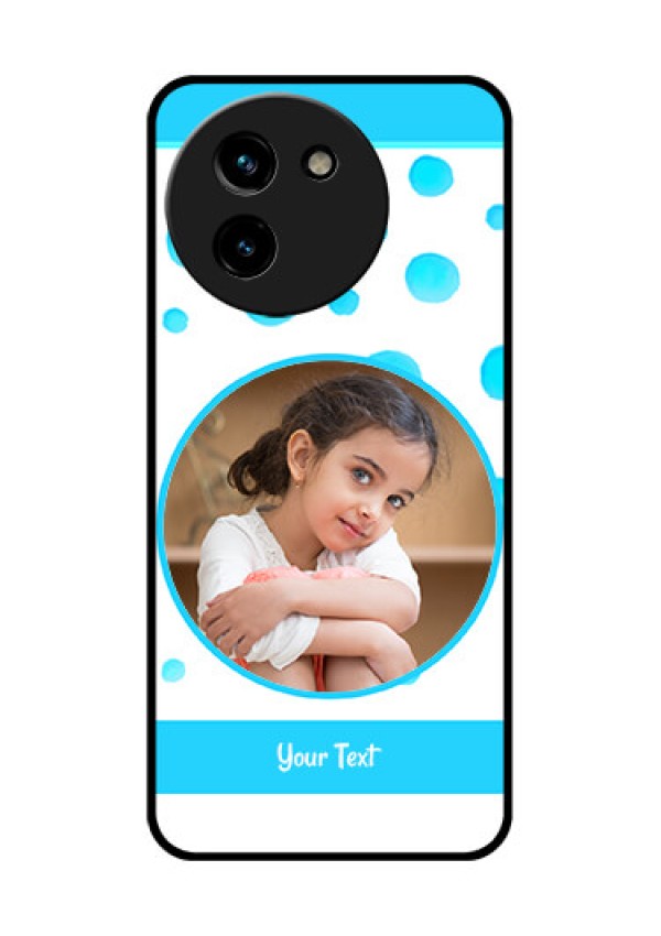 Vivo T3X 5G Custom Glass Phone CaseBlue Bubbles Pattern Design