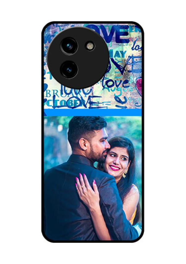 Vivo T3X 5G Custom Glass Phone CaseColorful Love Design