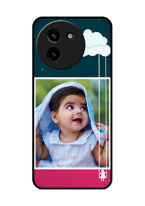Vivo T3X 5G Custom Glass Phone CaseCute Girl With Cloud Design