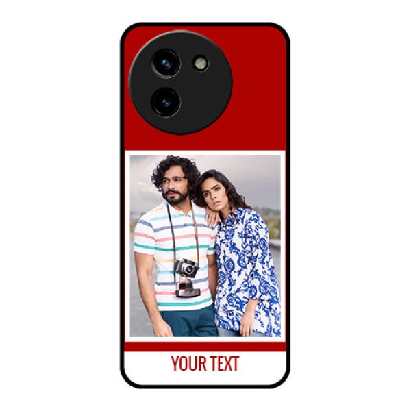 Vivo T3X 5G Custom Glass Phone CaseRed Color Design