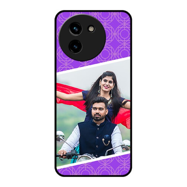 Vivo T3X 5G Custom Glass Phone CaseViolet Color Pattern Design