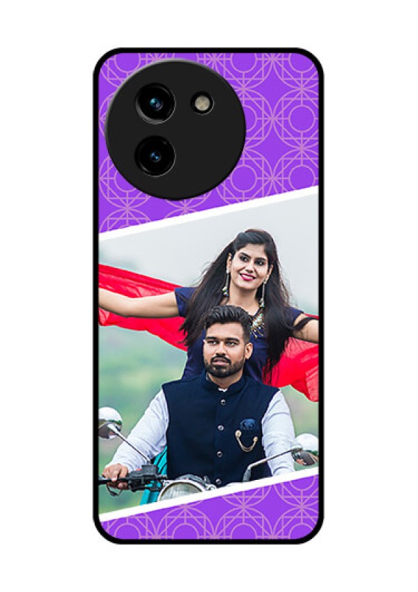 Vivo T3X 5G Custom Glass Phone CaseViolet Color Pattern Design
