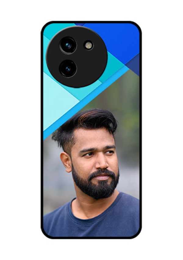 Vivo T3X 5G Custom Glass Phone CaseBlue Pattern Design