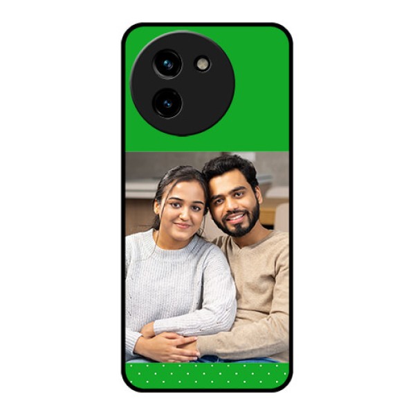 Vivo T3X 5G Custom Glass Phone CaseGreen Pattern Design