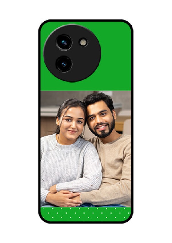 Vivo T3X 5G Custom Glass Phone CaseGreen Pattern Design