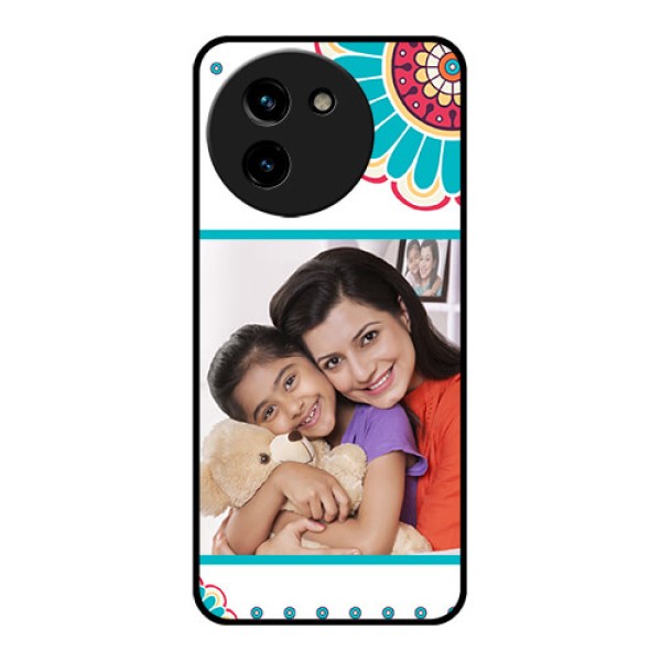 Vivo T3X 5G Custom Glass Phone CaseFlower Design