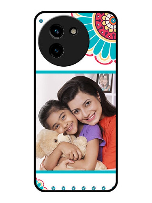 Custom Vivo T3X 5G Custom Glass Phone CaseFlower Design