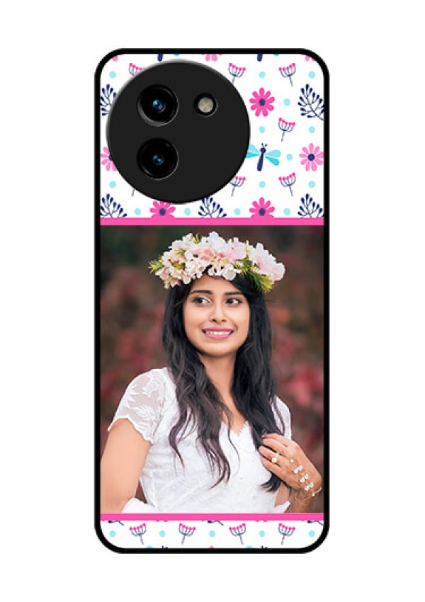 Vivo T3X 5G Custom Glass Phone CaseColorful Flower Design