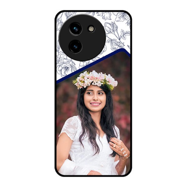 Vivo T3X 5G Custom Glass Phone CaseClassy Floral Design