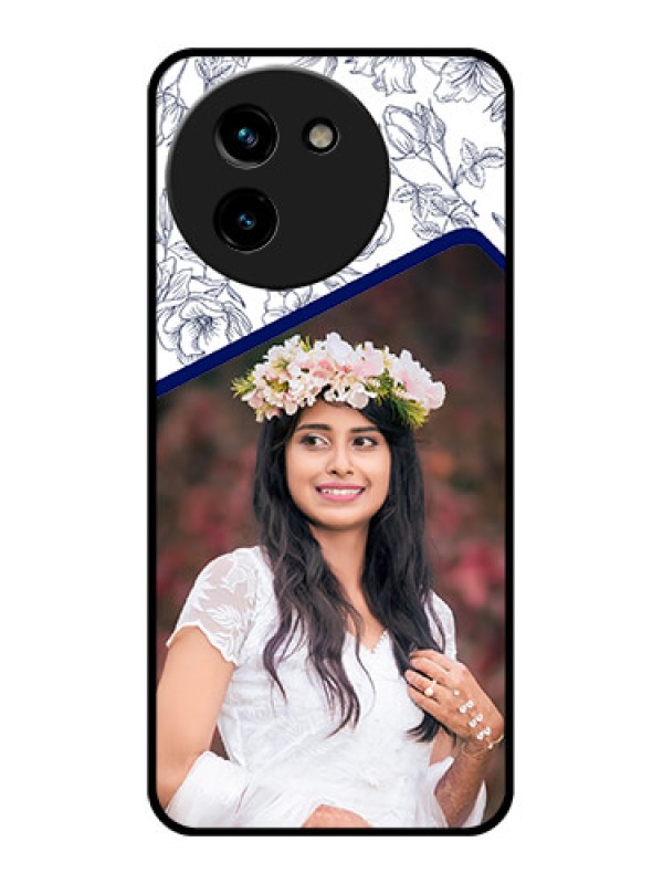 Custom Vivo T3X 5G Custom Glass Phone CaseClassy Floral Design