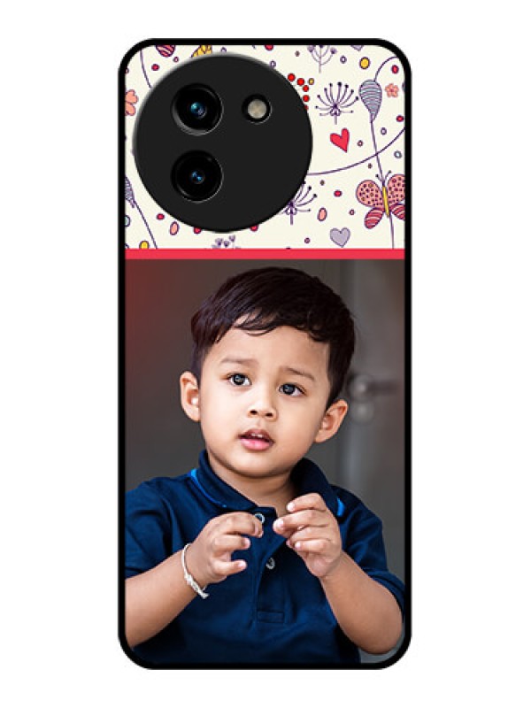 Custom Vivo T3X 5G Custom Glass Phone CasePremium Floral Design