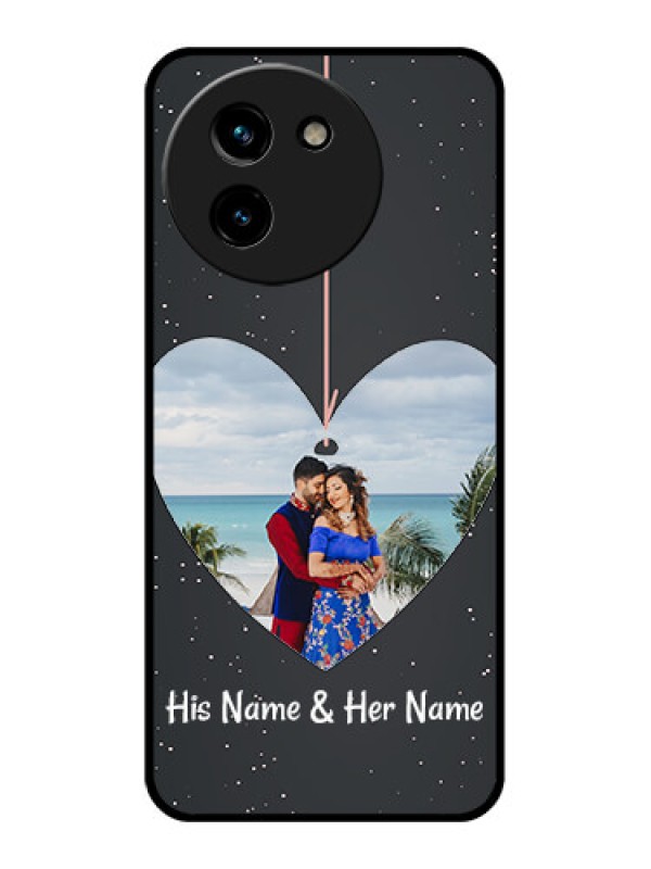 Custom Vivo T3X 5G Custom Glass Phone CaseHanging Heart Design