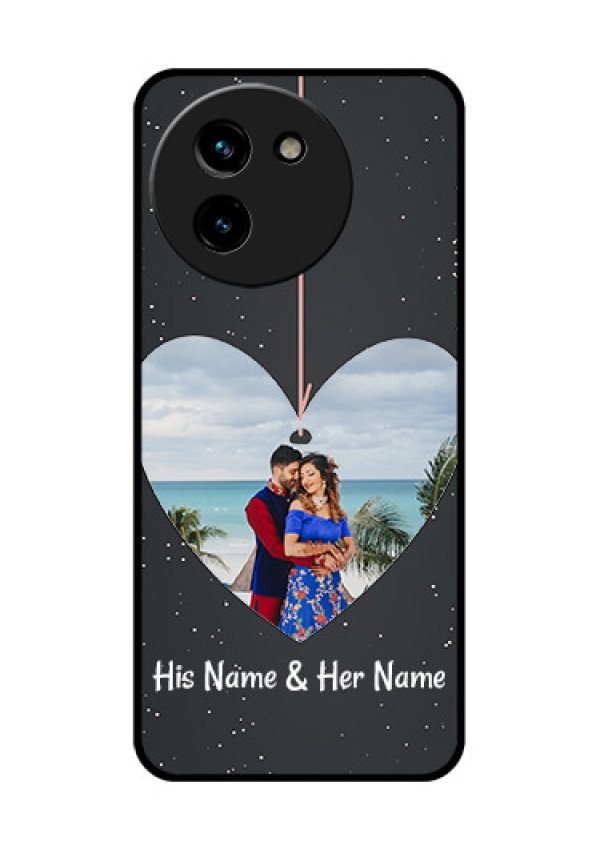 Vivo T3X 5G Custom Glass Phone CaseHanging Heart Design