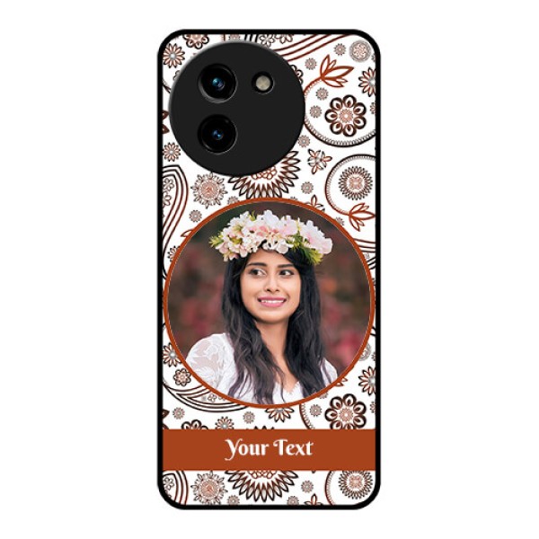 Vivo T3X 5G Custom Glass Phone CaseAbstract Flower Design