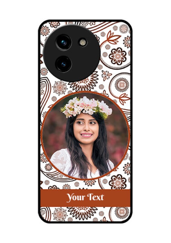 Vivo T3X 5G Custom Glass Phone CaseAbstract Flower Design