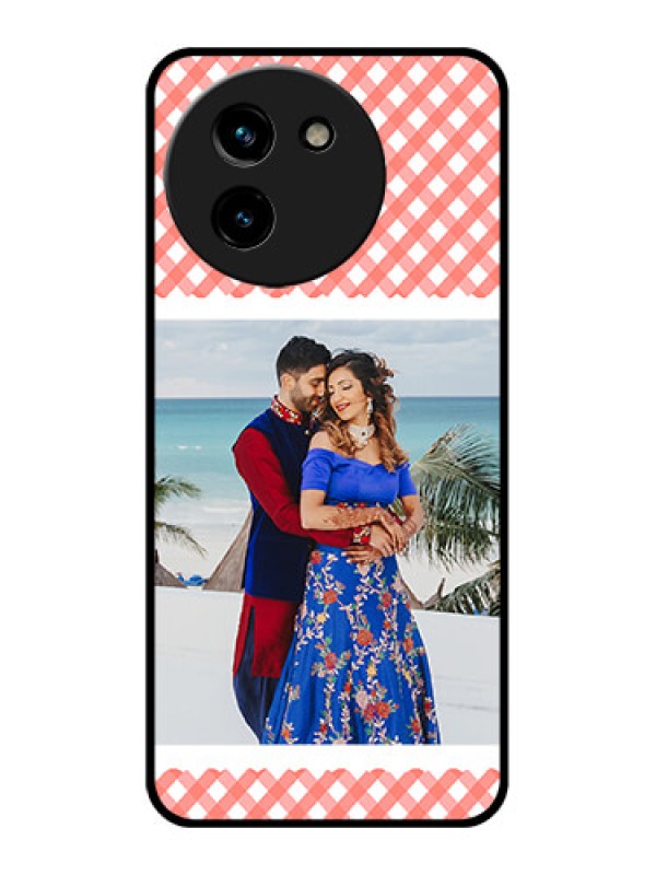 Custom Vivo T3X 5G Custom Glass Phone CasePink Pattern Design